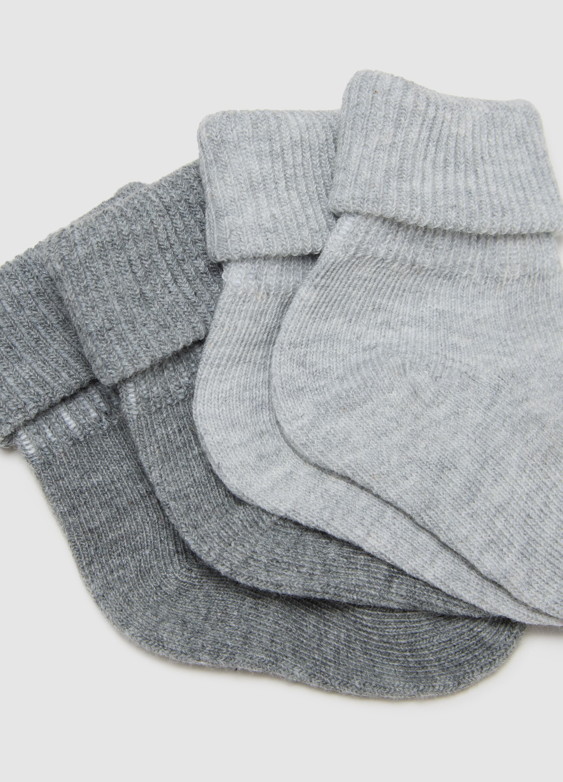 Set of three-pack newborn socks in multicolour cotton blend