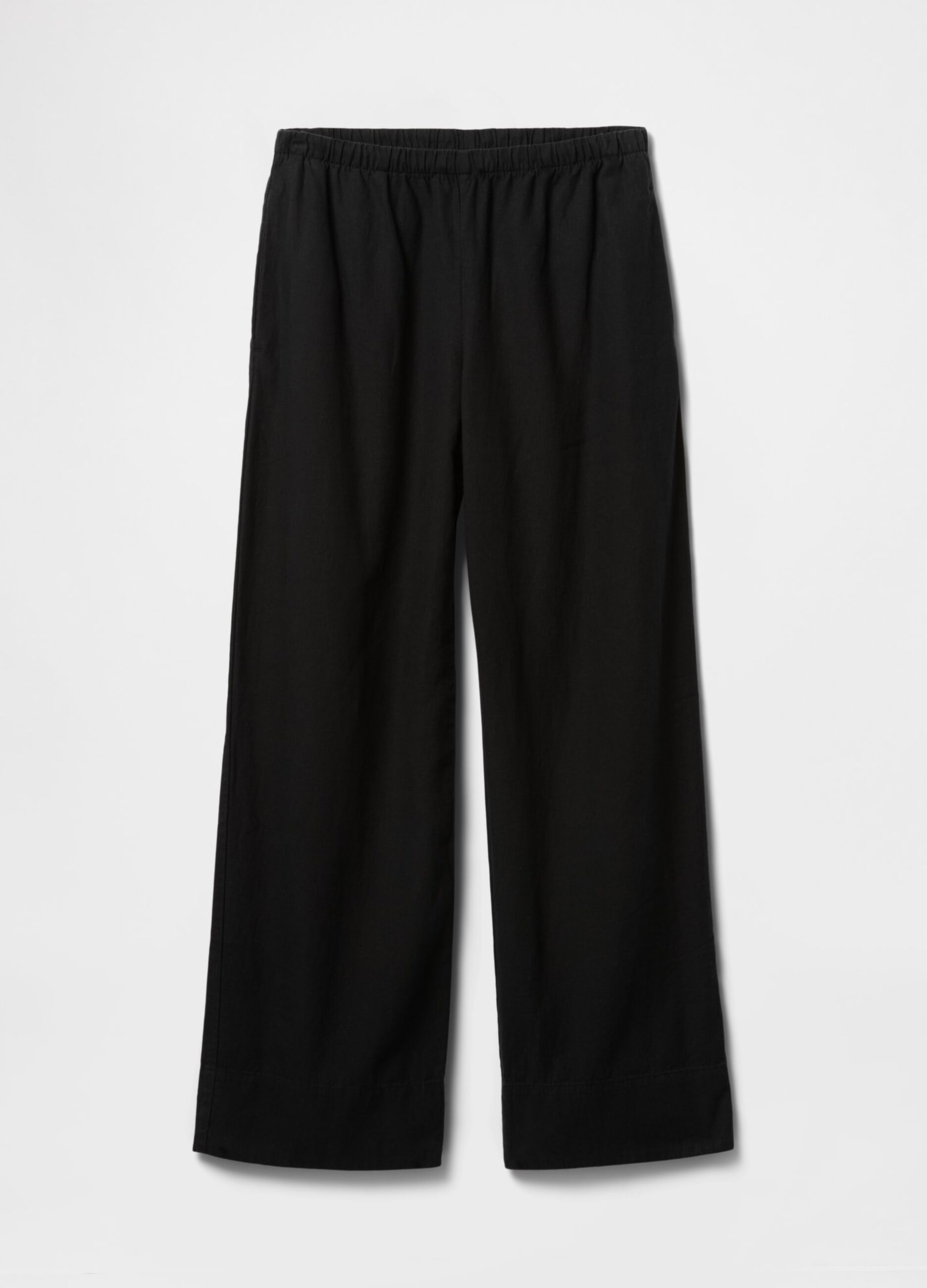 Black wide-leg trousers in linen-viscose blend by Gap