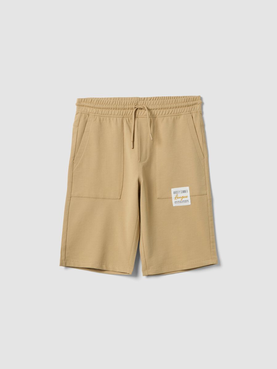 Boy's beige pure cotton shorts regular fit_3