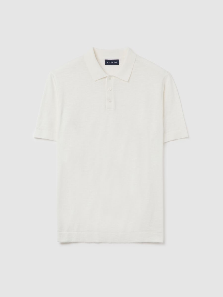 White Short Sleeve Cotton Polo_4