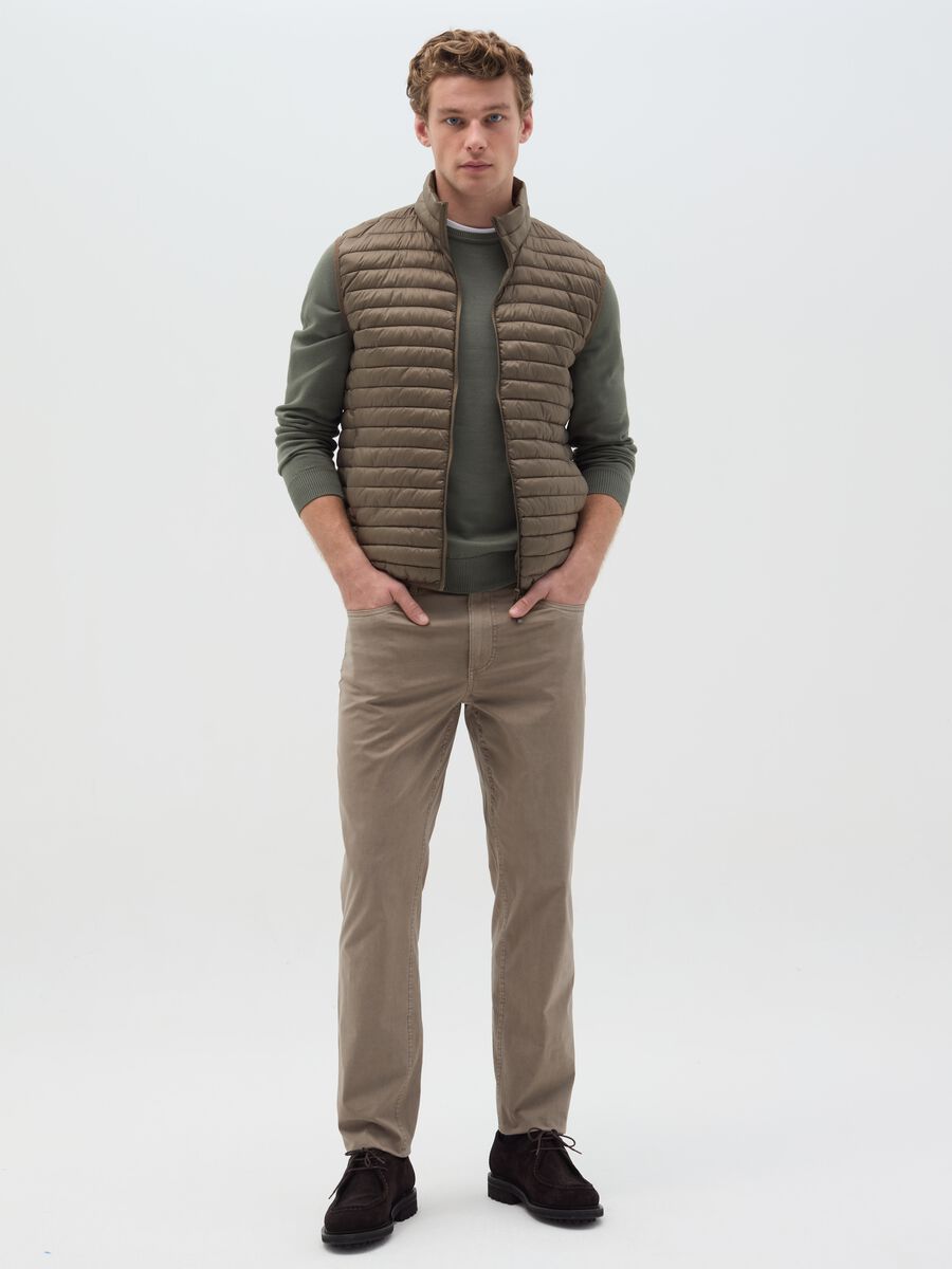 Slim-fit trousers in cotton poplin_0