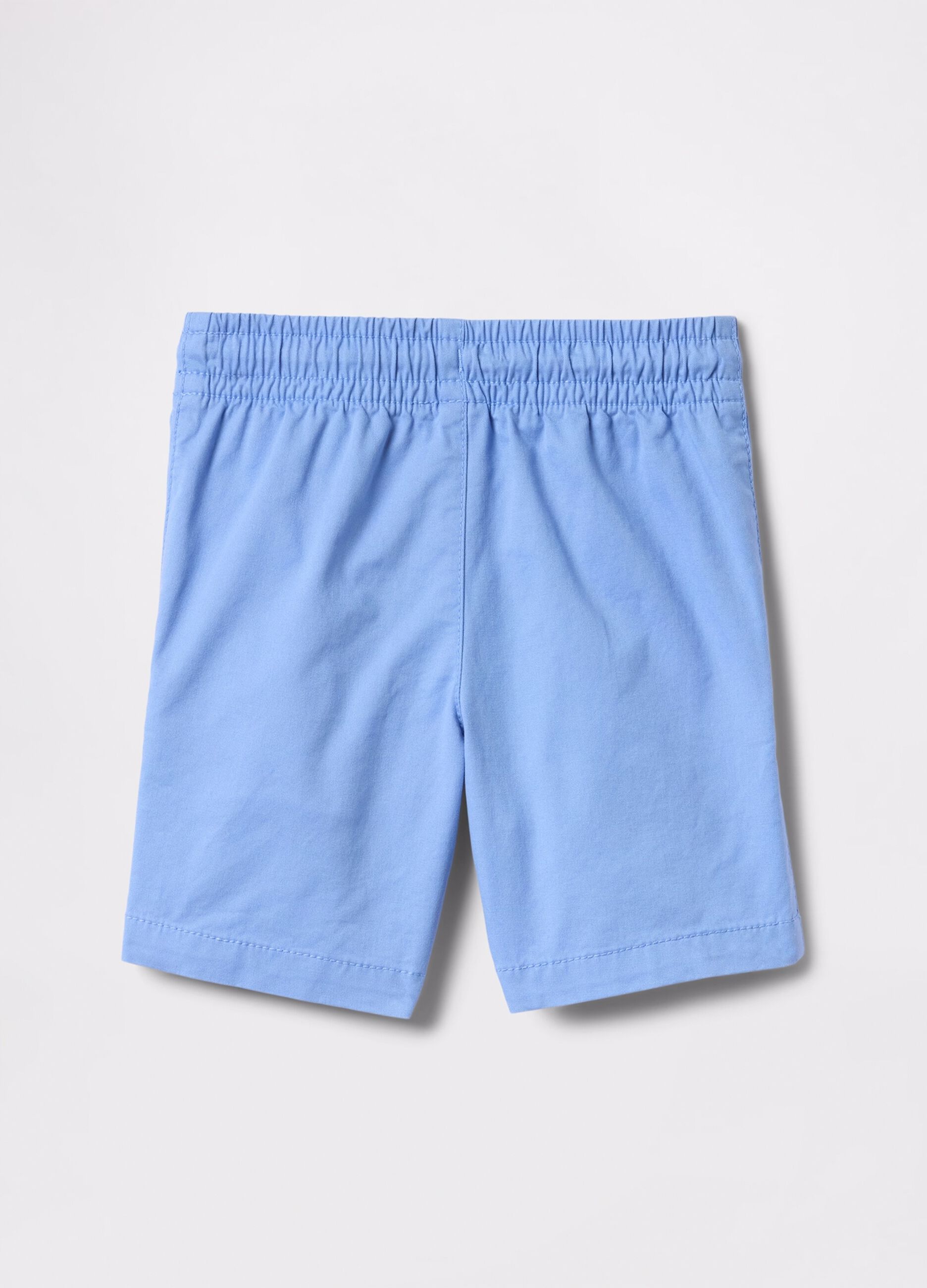 Light blue Bermuda shorts in cotton with drawstring