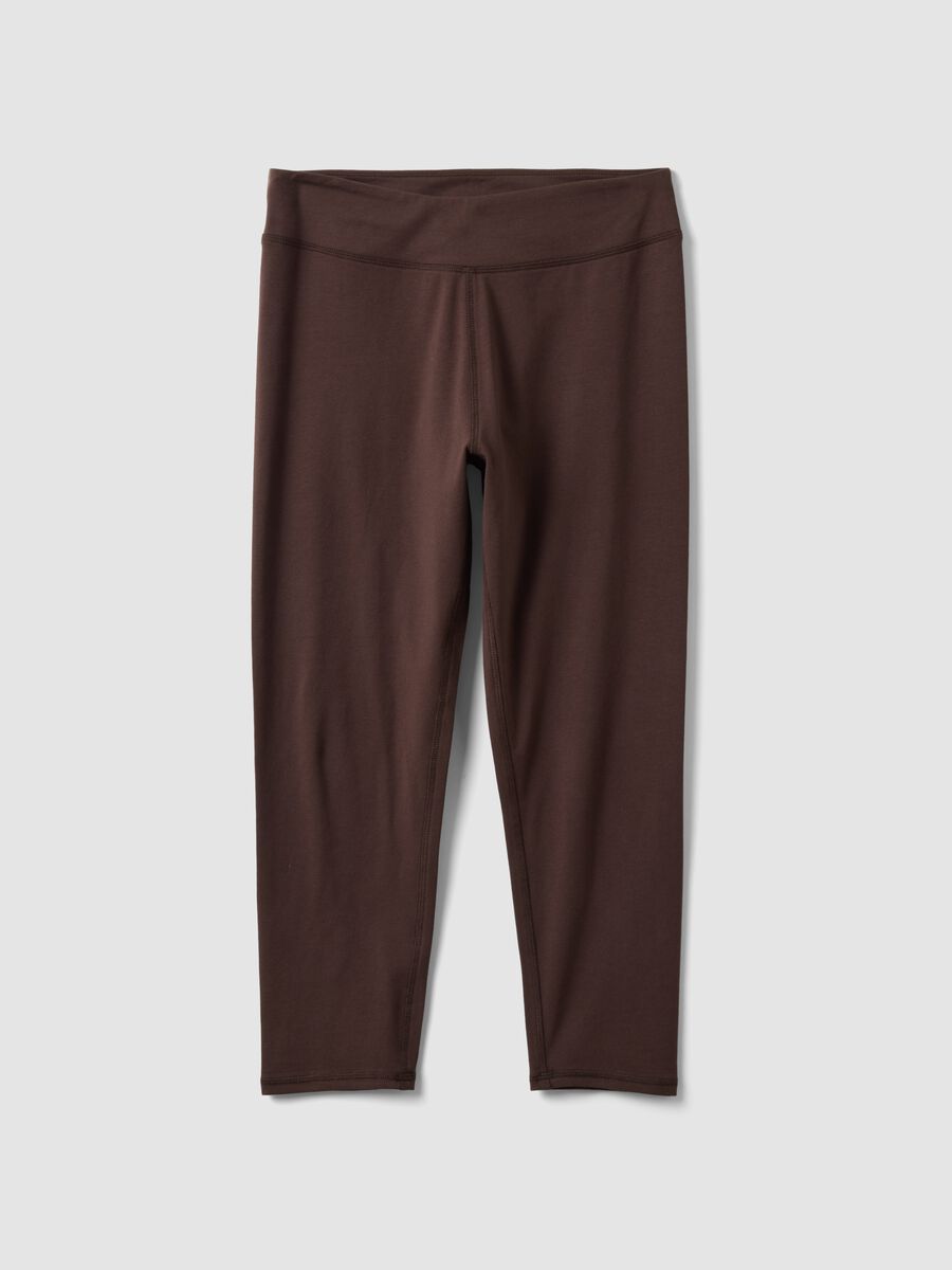 Brown skinny-fit stretch cotton leggings_4