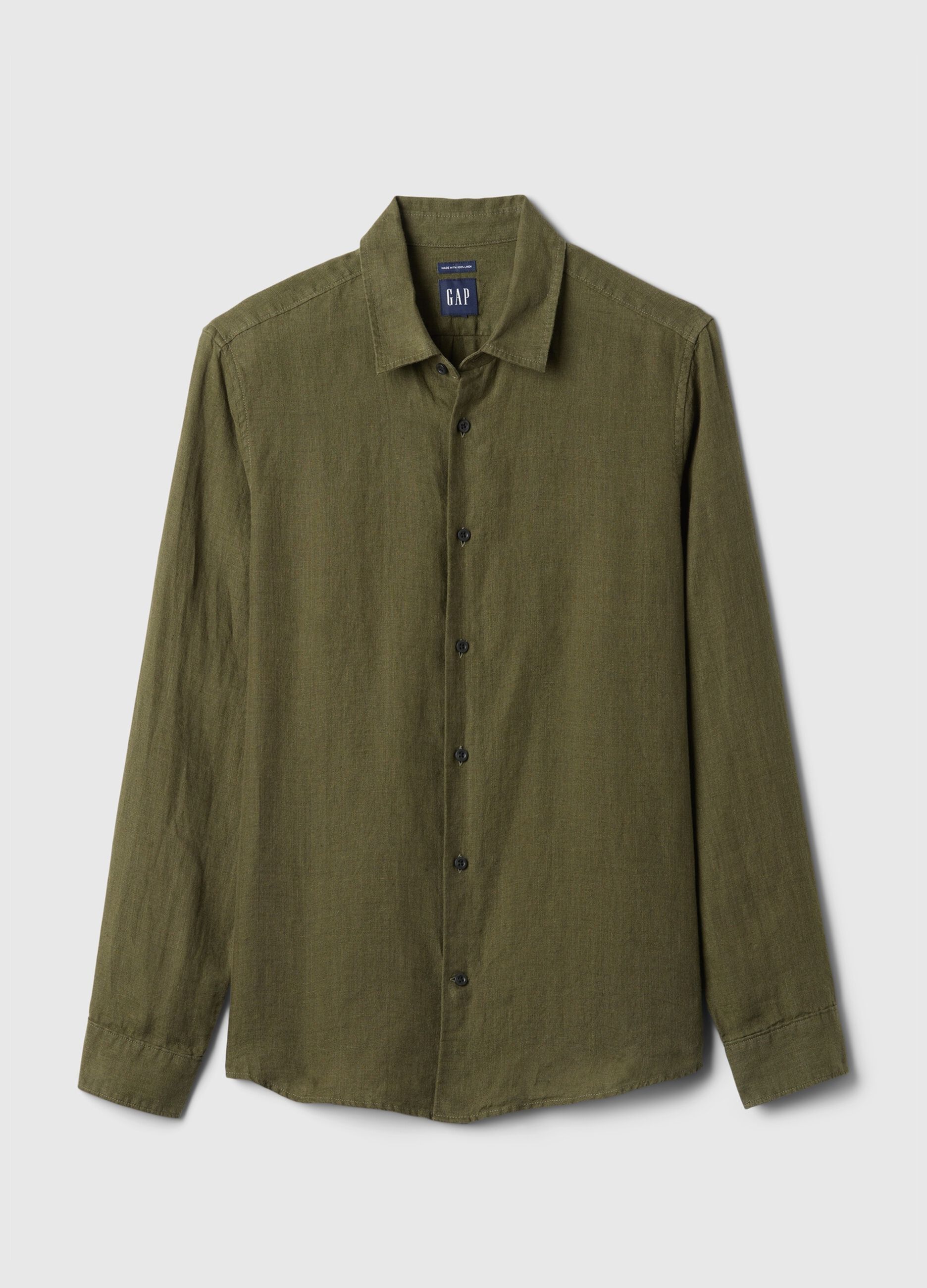 Camicia regular fit in lino