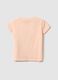 Pink stretch cotton regular fit T-shirt with heart for girl_1