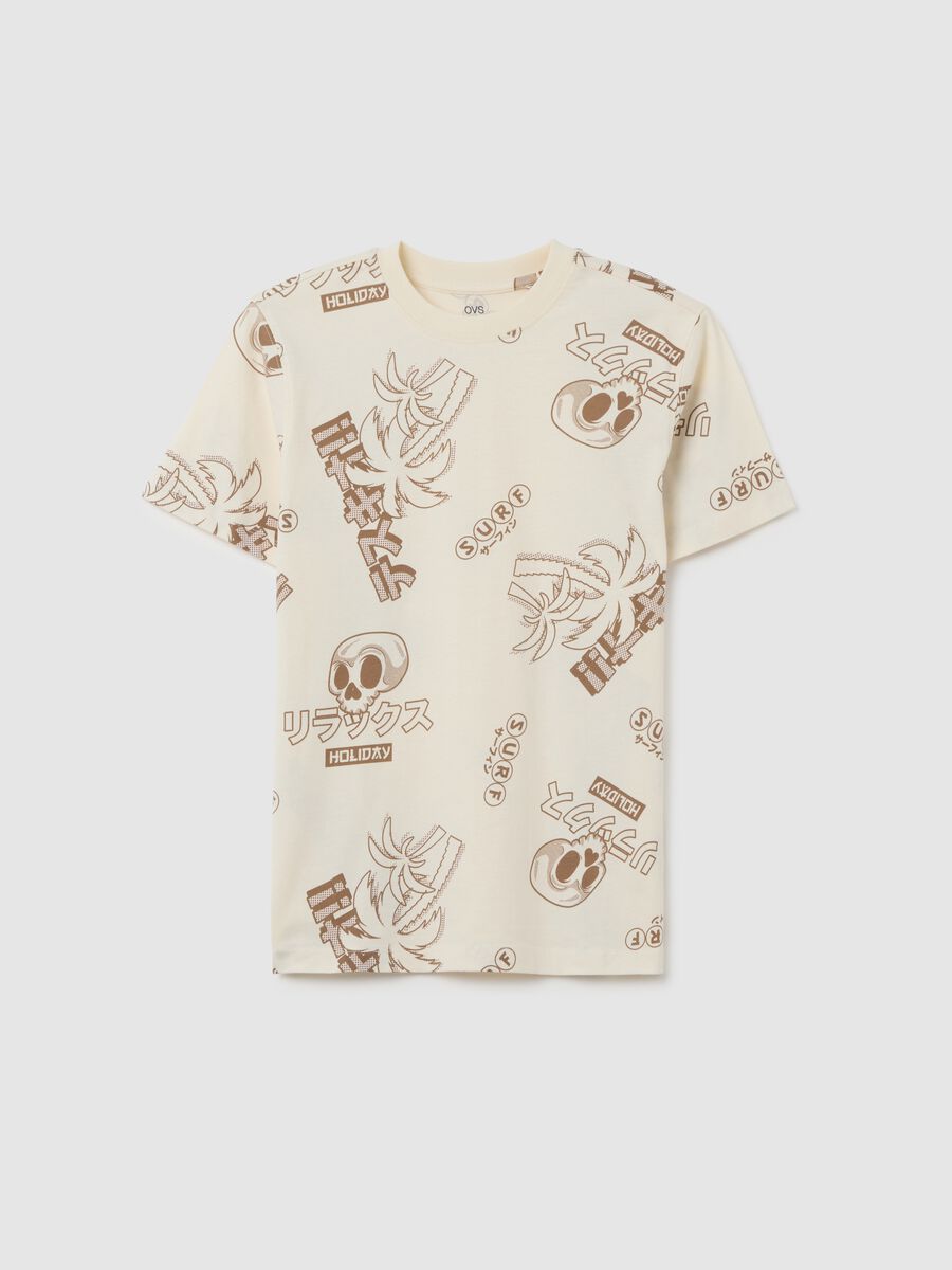 T-shirt da ragazzo in puro cotone multicolor regular fit_0