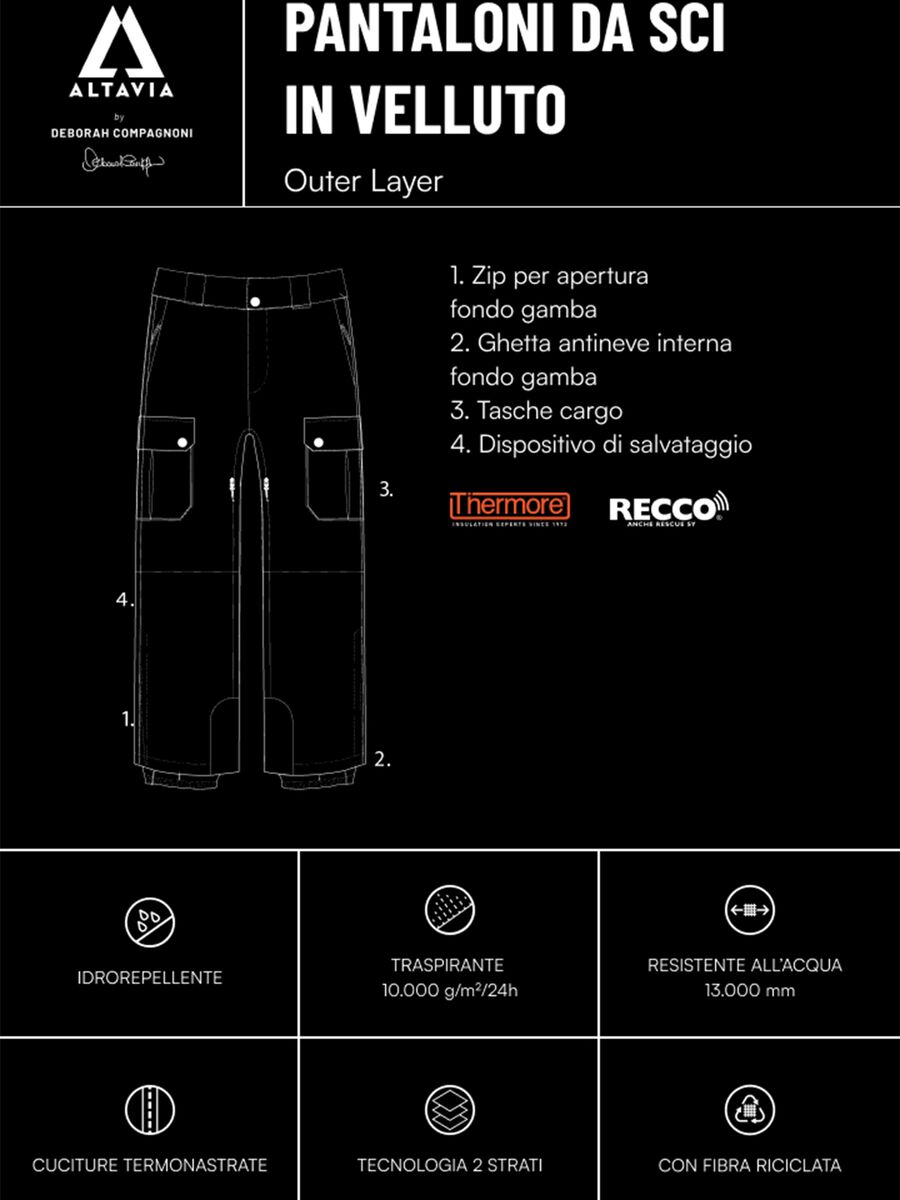 ALTAVIA Velvet Ski Trousers WITH DEBORAH COMPAGNONI_2