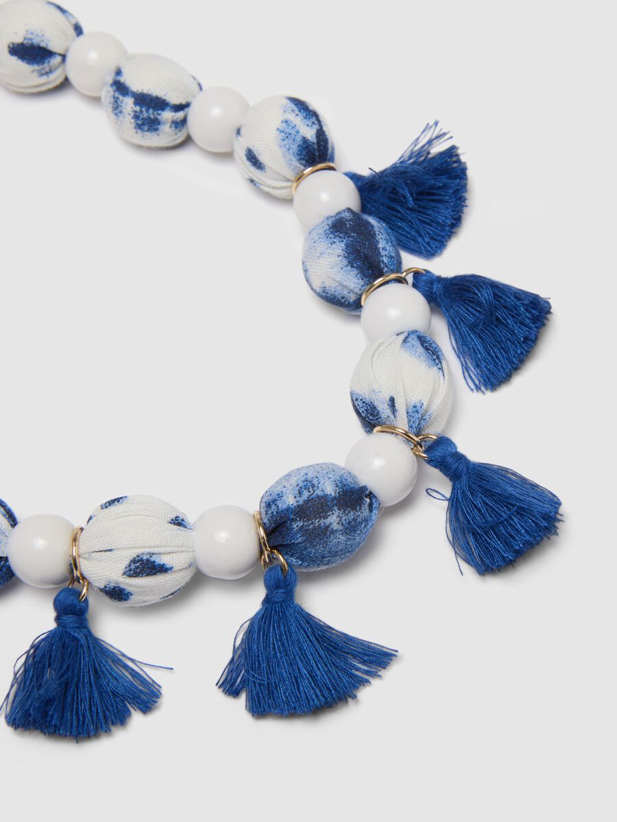 Multicolour necklace with pearls and tassels_2