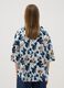 Maglia blu in cotone elasticizzato con stampa floreale_2