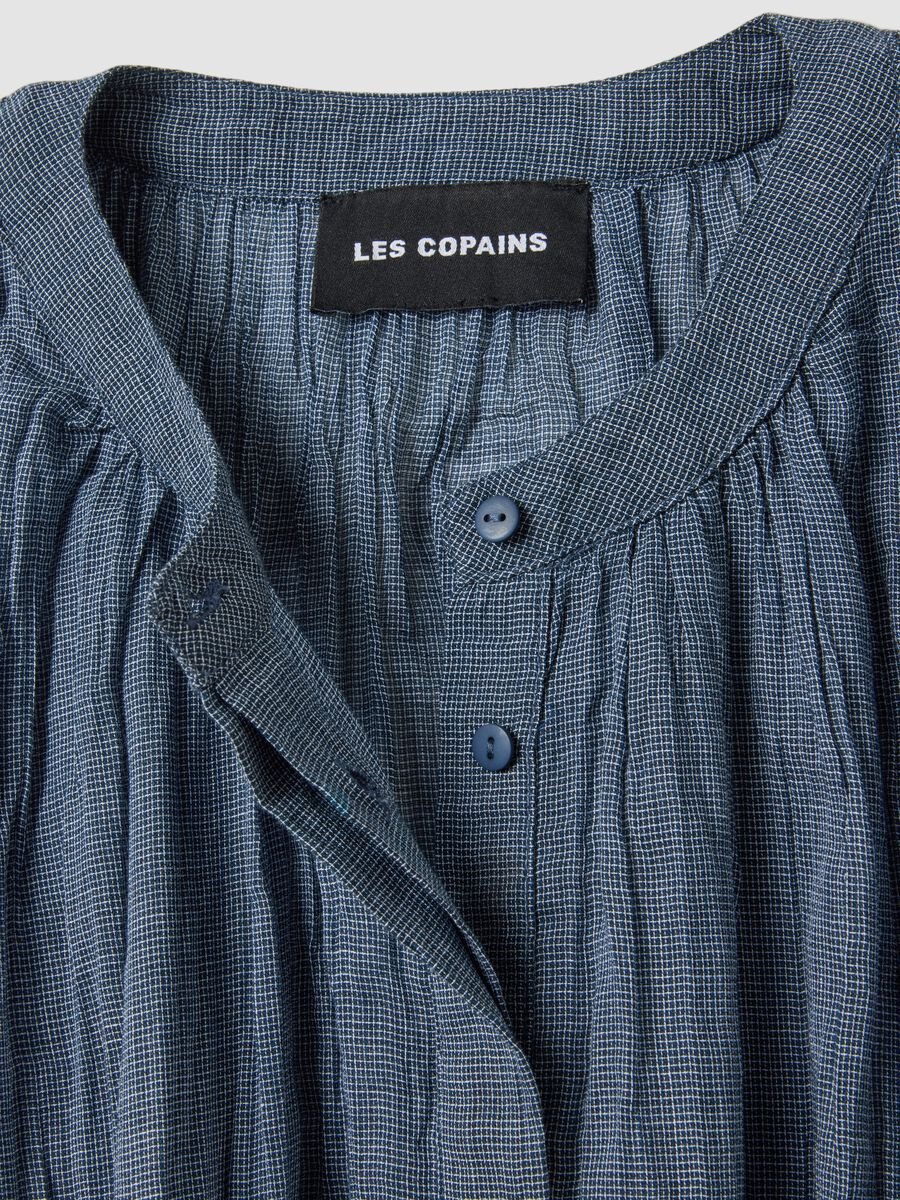 Blusa senza maniche in puro cotone blu regular fit_5