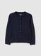 Girls' blue cotton cardigan, regular fit_0