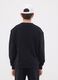 Black pure cotton crew-neck sweatshirt for boys, relaxed fit_2
