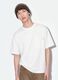 T-shirt bianca in puro cotone girocollo con taschino boxy fit_0