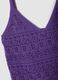 Canotta in puro cotone viola regular fit con lavorazione a maglia_5