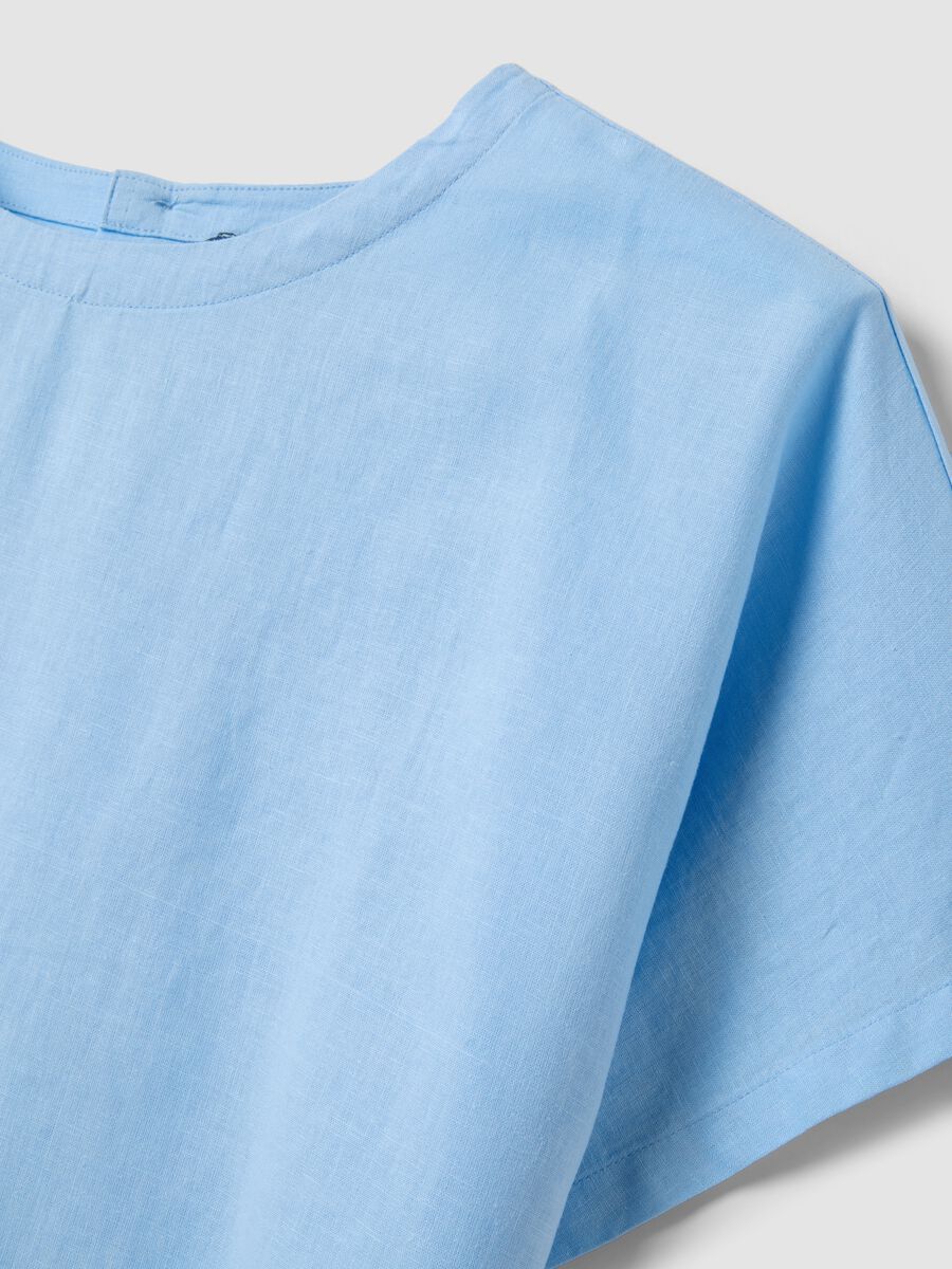 Light blue linen and viscose-blend blouse, regular fit_1
