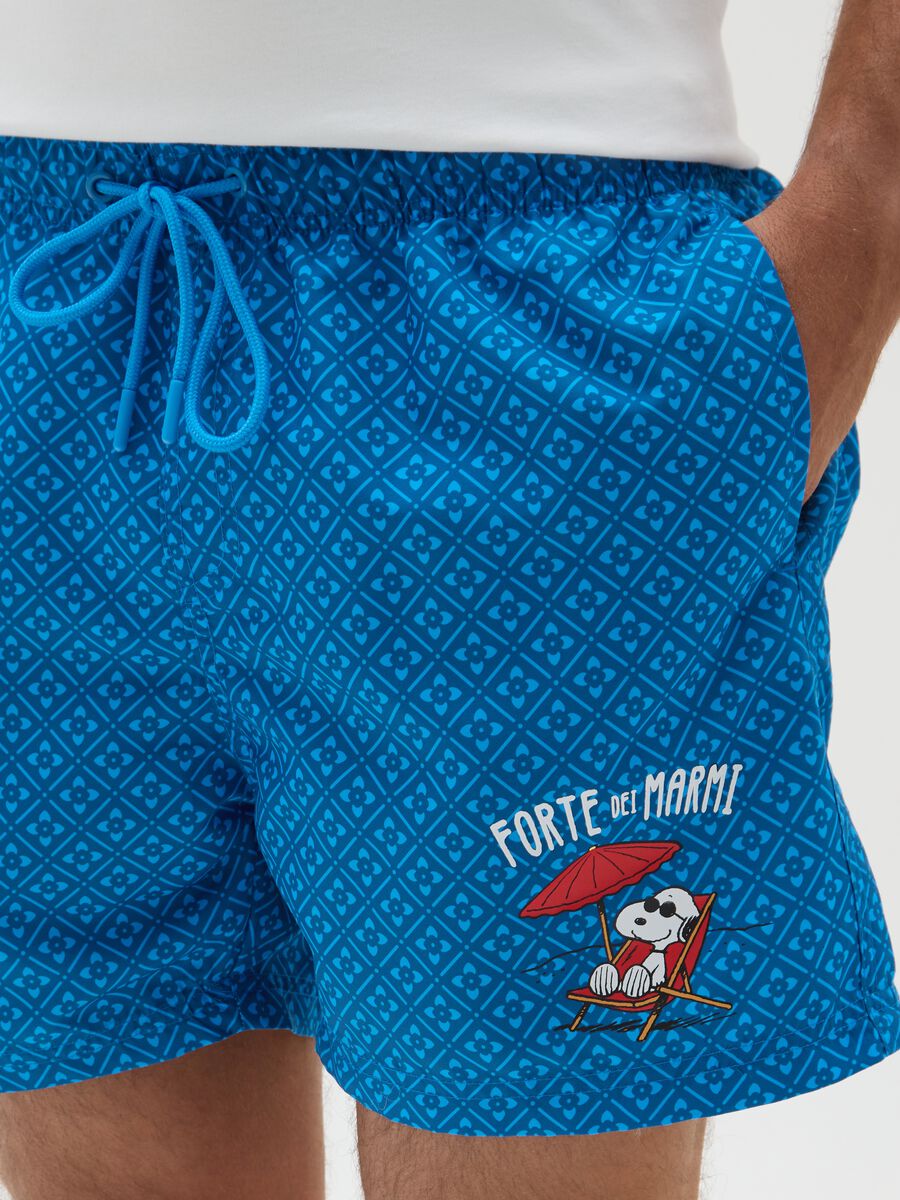 Men’s Blue Swimwear with Everlast Print_2