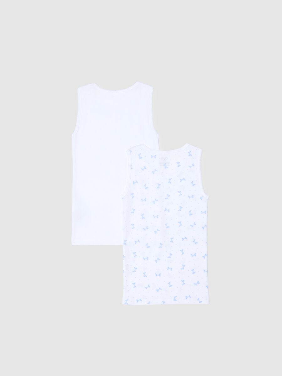 Bipack canottiere bianche da bambina in puro cotone regular fit_1