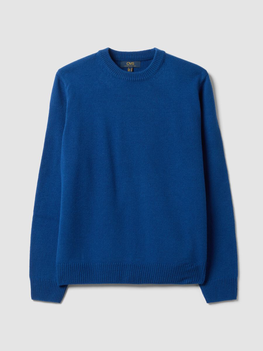Maglia blu girocollo in jersey knit regular fit_0