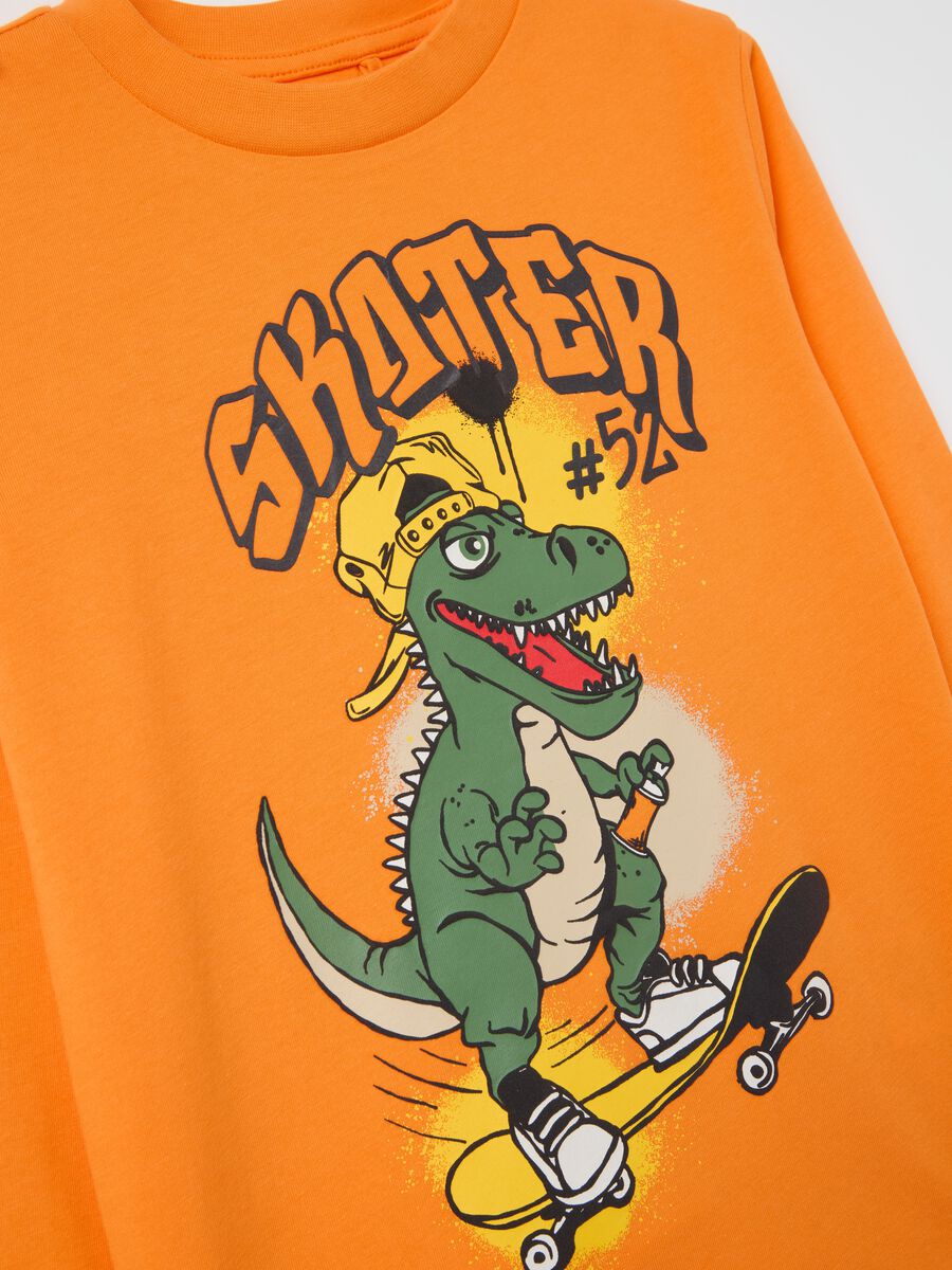 T-shirt maniche lunghe in cotone con stampa_2