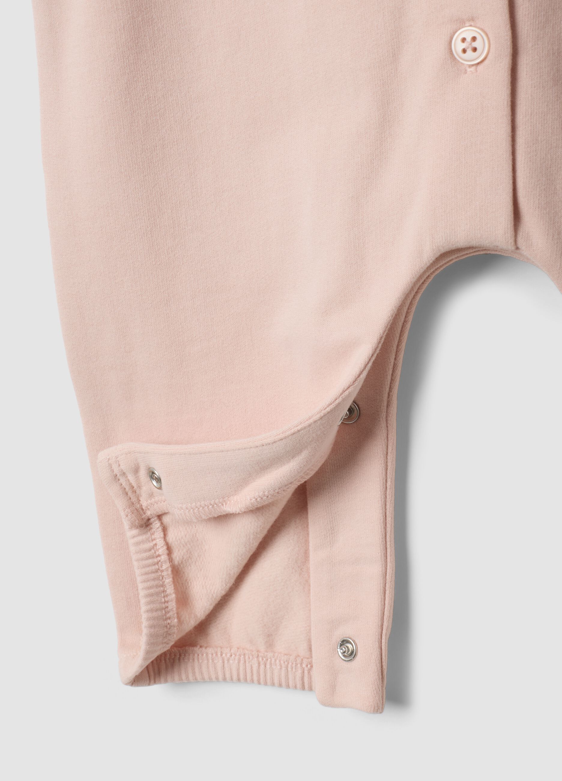 Tutina rosa in puro cotone organico con colletto volant e ricamo Minnie