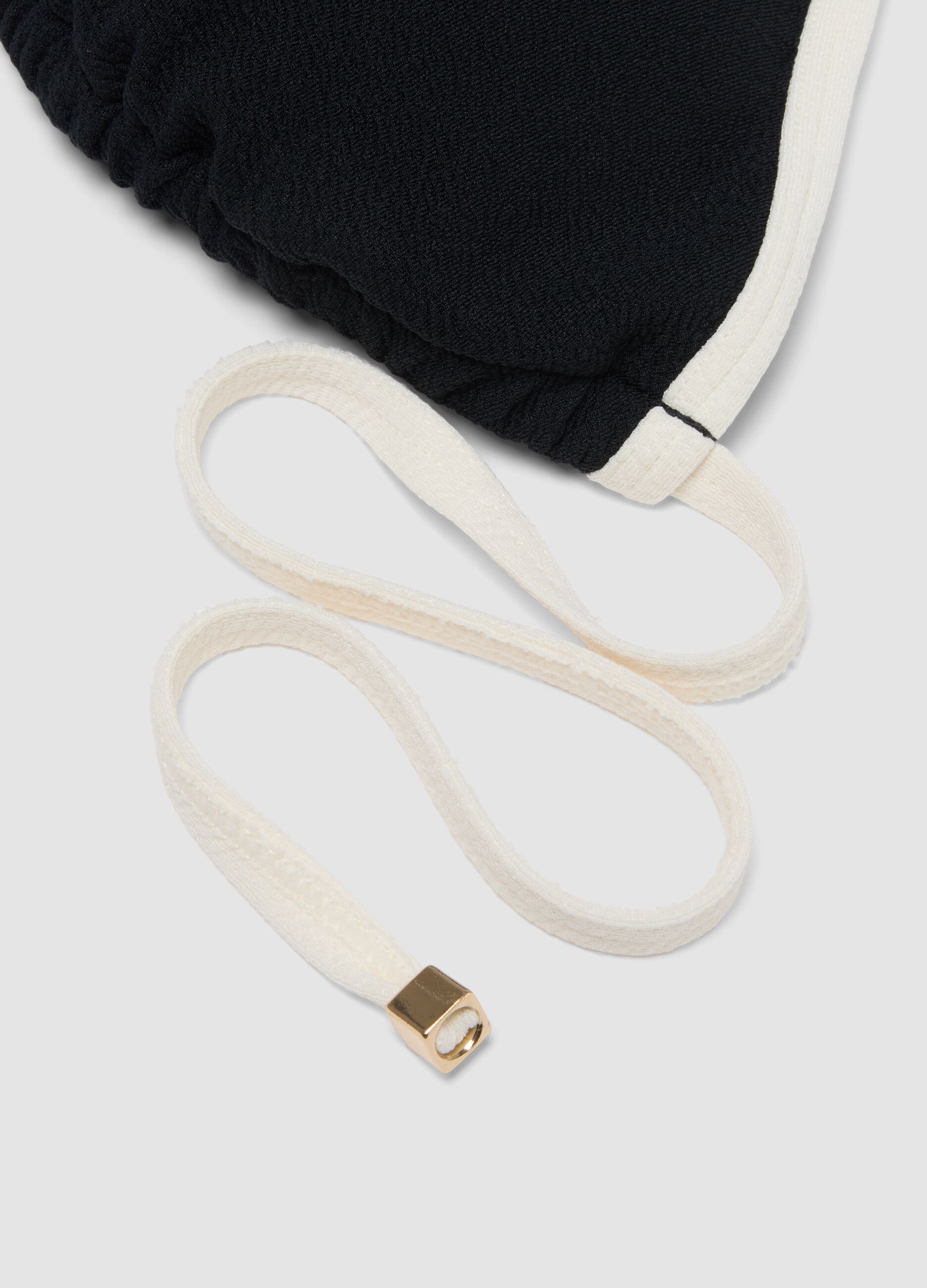 Multicolour triangle bikini top in stretch fabric