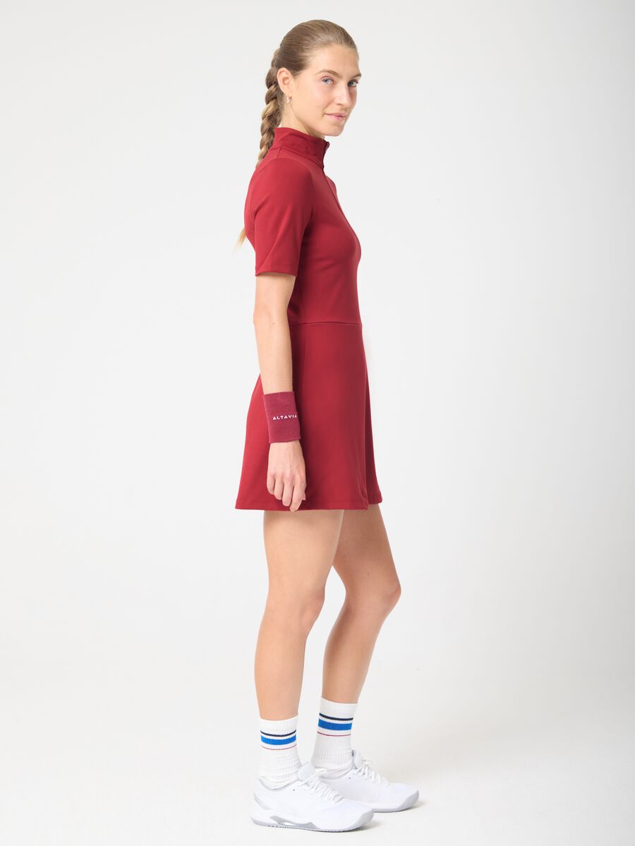 Burgundy sports dress in breathable stretch fabric ALTAVIA COURT_2