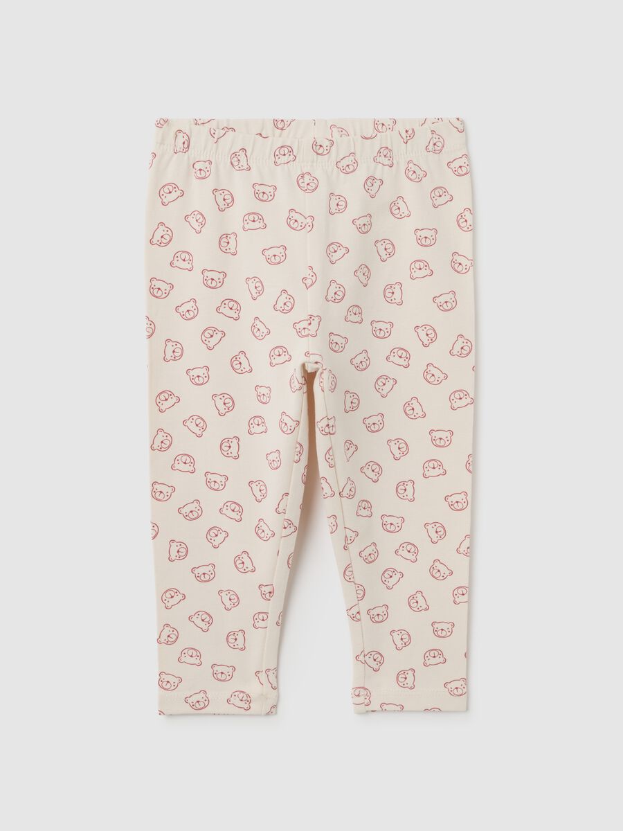 Beige cotton skinny fit leggings_0