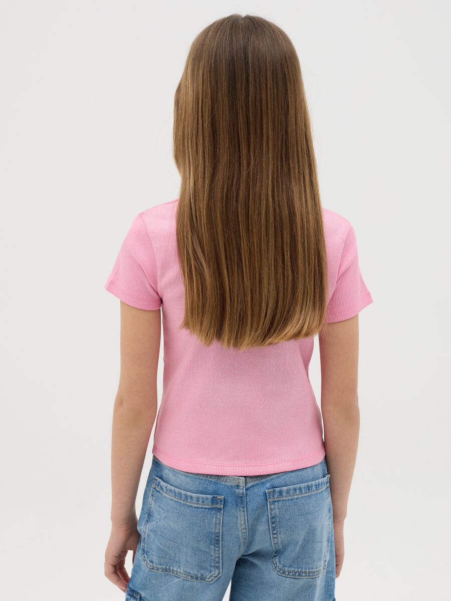 Pink stretch cotton T-shirt OVS Kids_2
