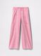 Pink wide-leg trousers with drawstring_3