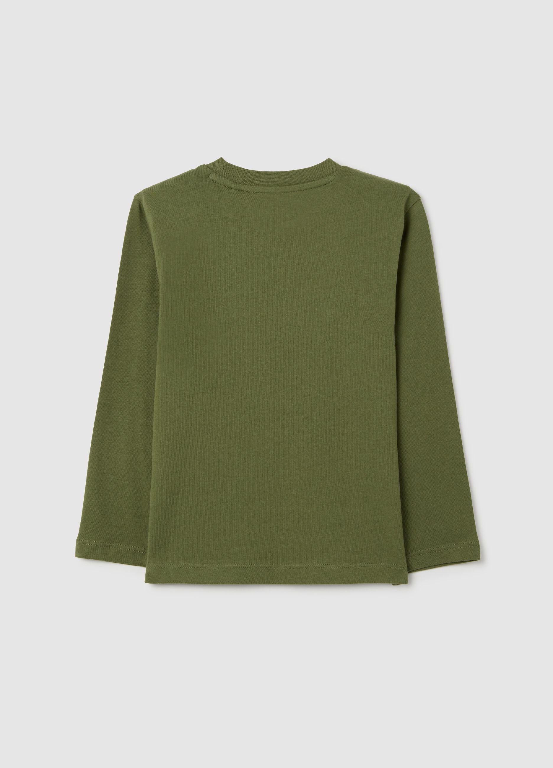 Green regular fit pure cotton children's sweater
