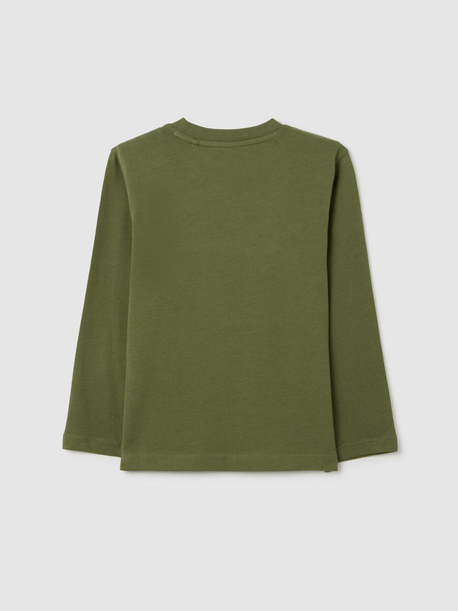 Green regular fit pure cotton children's sweater_1