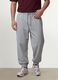 Grey cotton-blend joggers with cuffed hems and drawstring_1