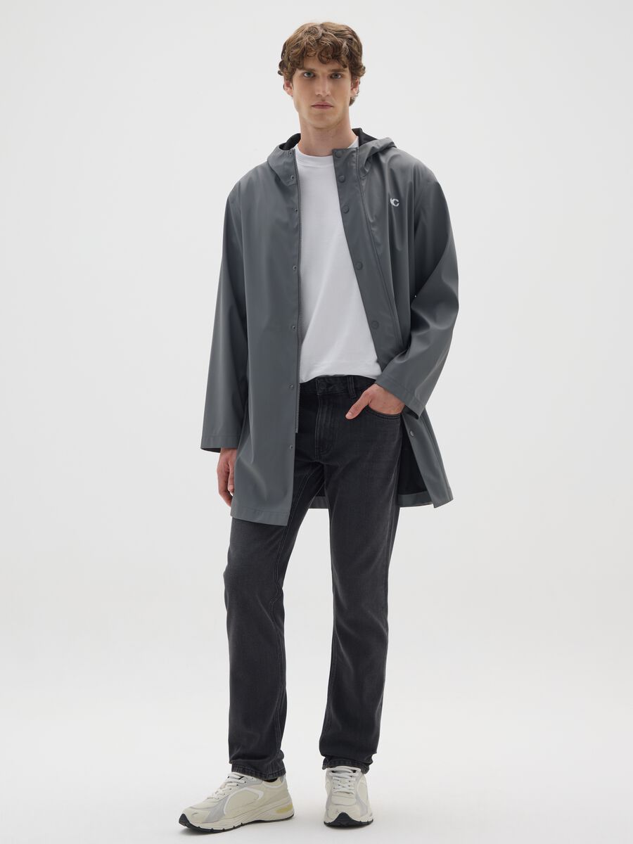 Grey regular fit lightweight waterproof jacket_1