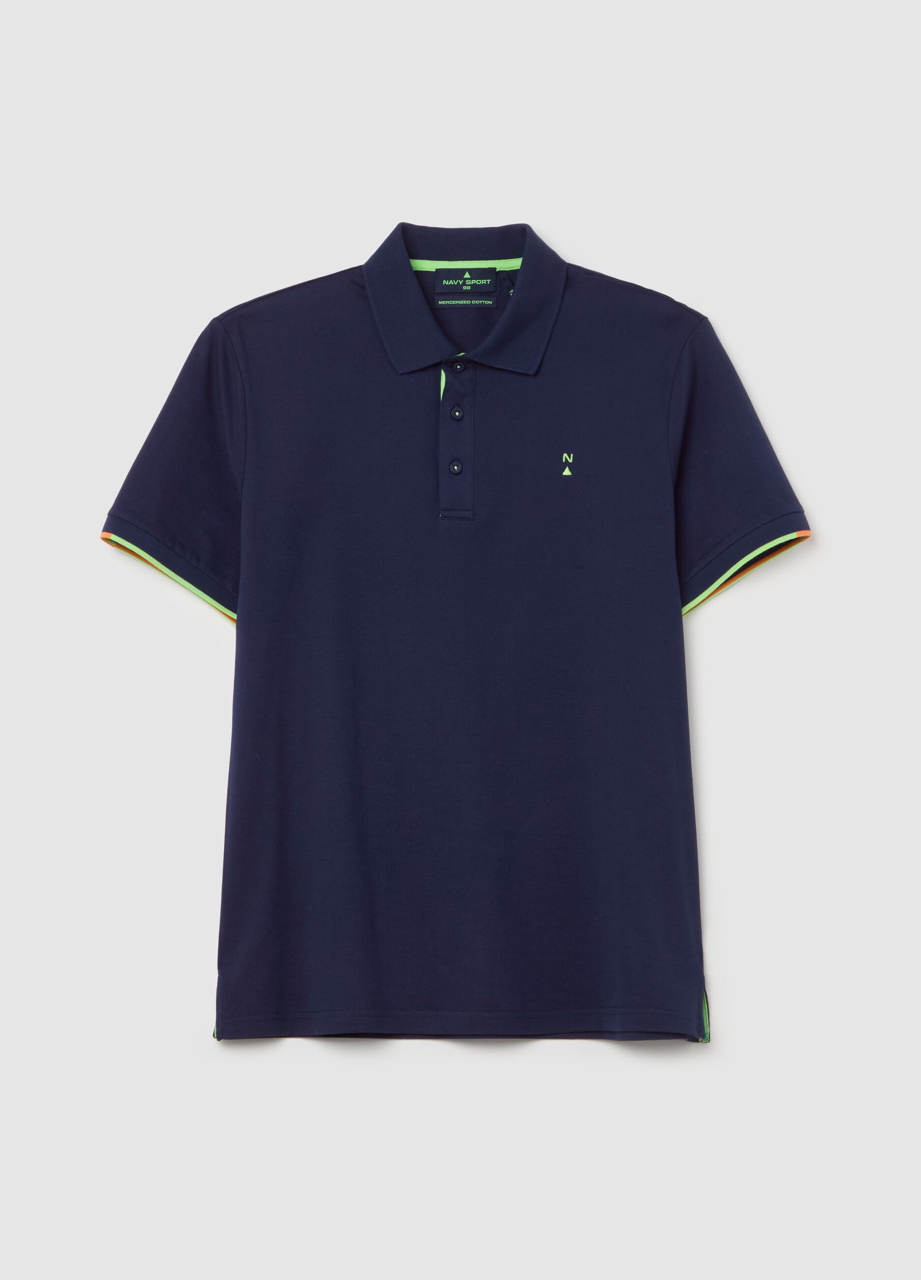 Pique polo shirt with logo print
