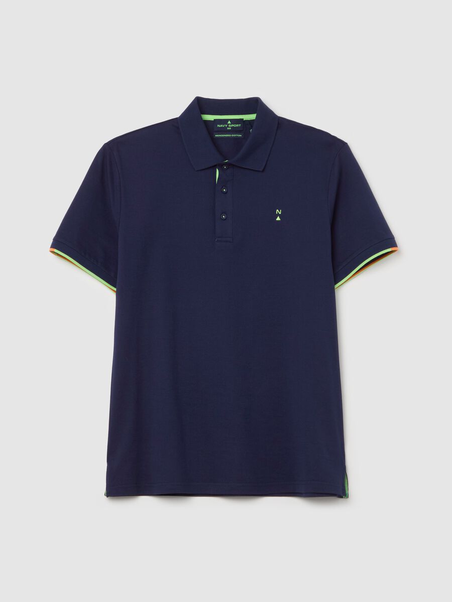 Pique polo shirt with logo print_4