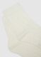 Girls' white cotton blend ankle socks with knit pattern_1