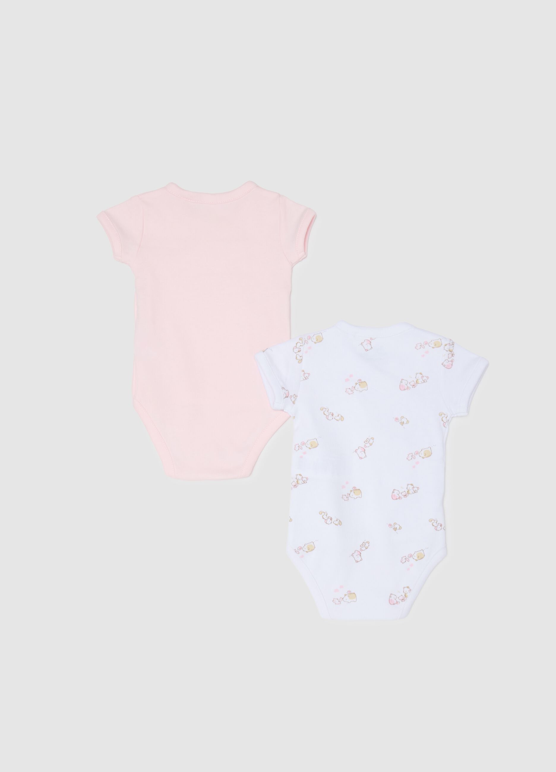 Newborn Bodysuit Twin Pack in Multicoloured Pure Cotton