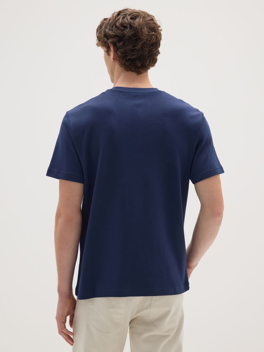 Short Sleeve Blue Cotton T-Shirt_2