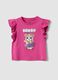 Pink organic cotton vest top with ruffles_0