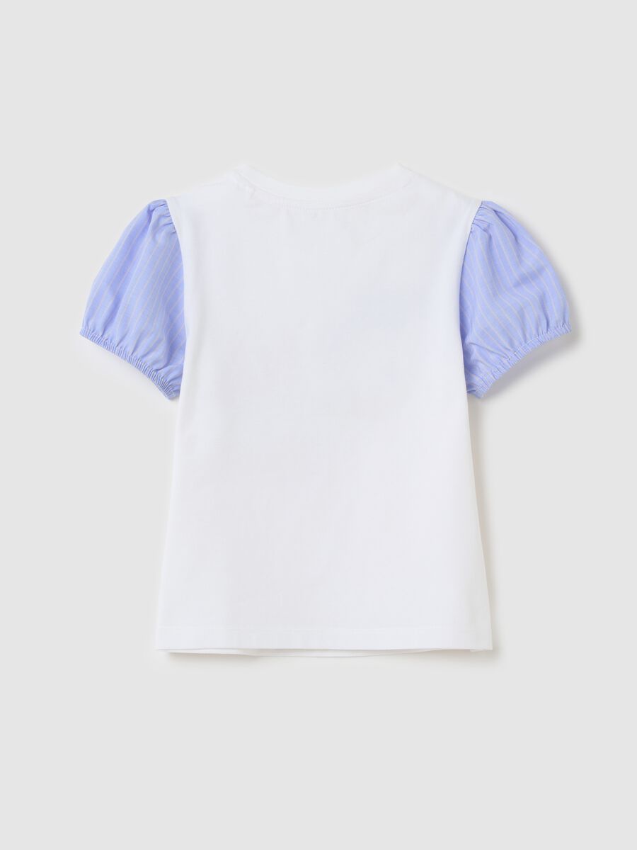 T-shirt with striped sleeves and Donald and Daisy Duck print_1
