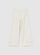 Girl's white wide leg trousers in pure cotton_1