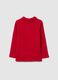 Red pure cotton regular fit toddler girl’s top with ruched collar_0
