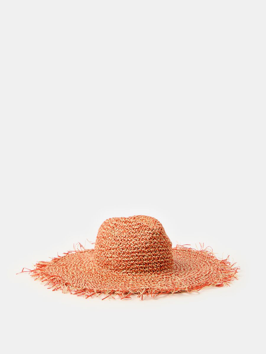 Straw hat with fringe_0
