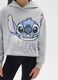 Girls' grey regular fit cotton blend sweatshirt with Stitch_2
