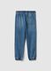 Blue cotton blend jogger jeans for boys regular fit_4