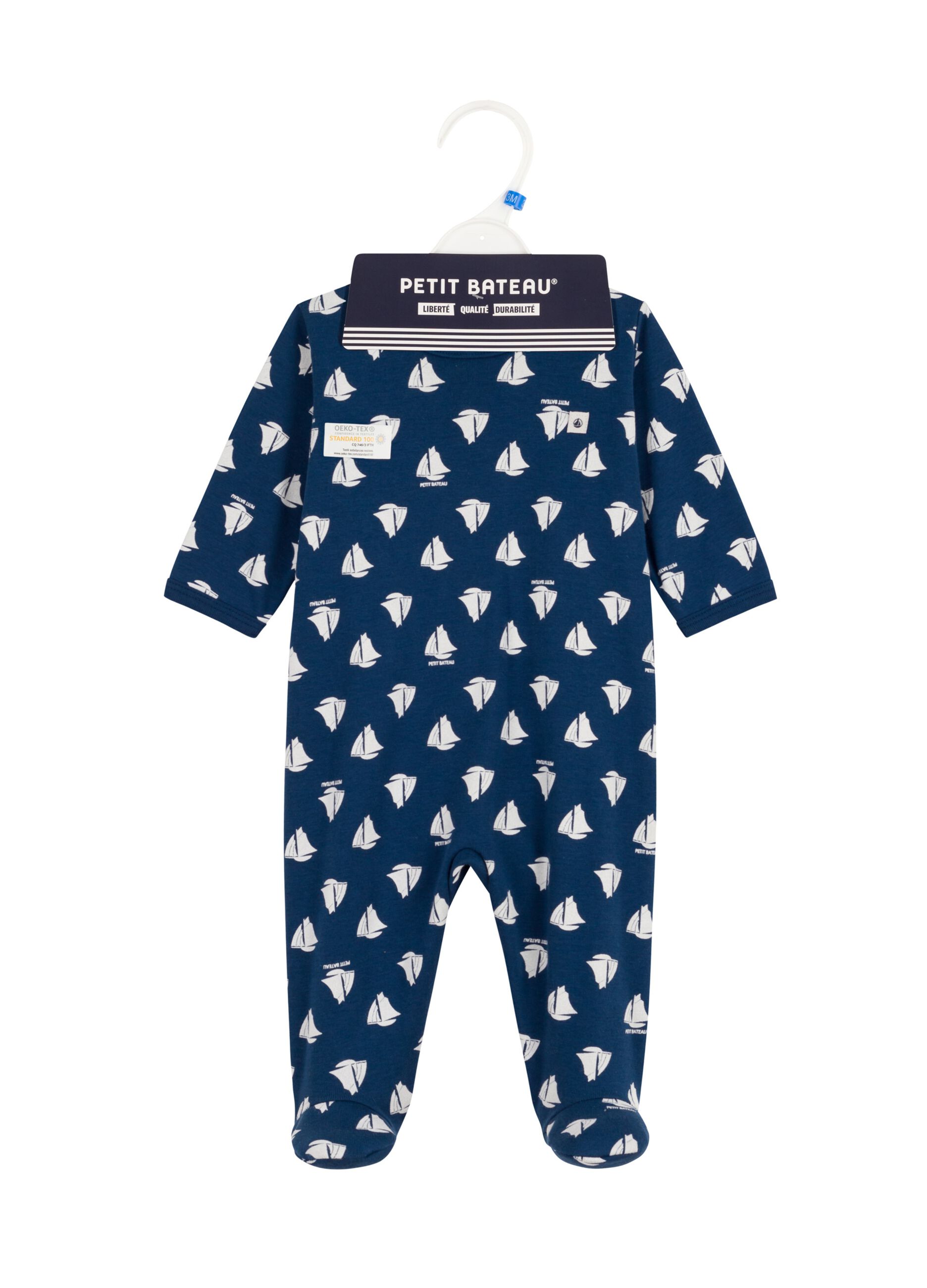 Tutina con stampa barchette in cotone bio_1