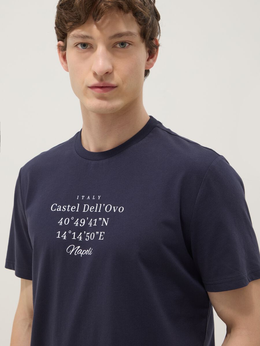 Blue pure cotton regular-fit short-sleeve T-shirt_2