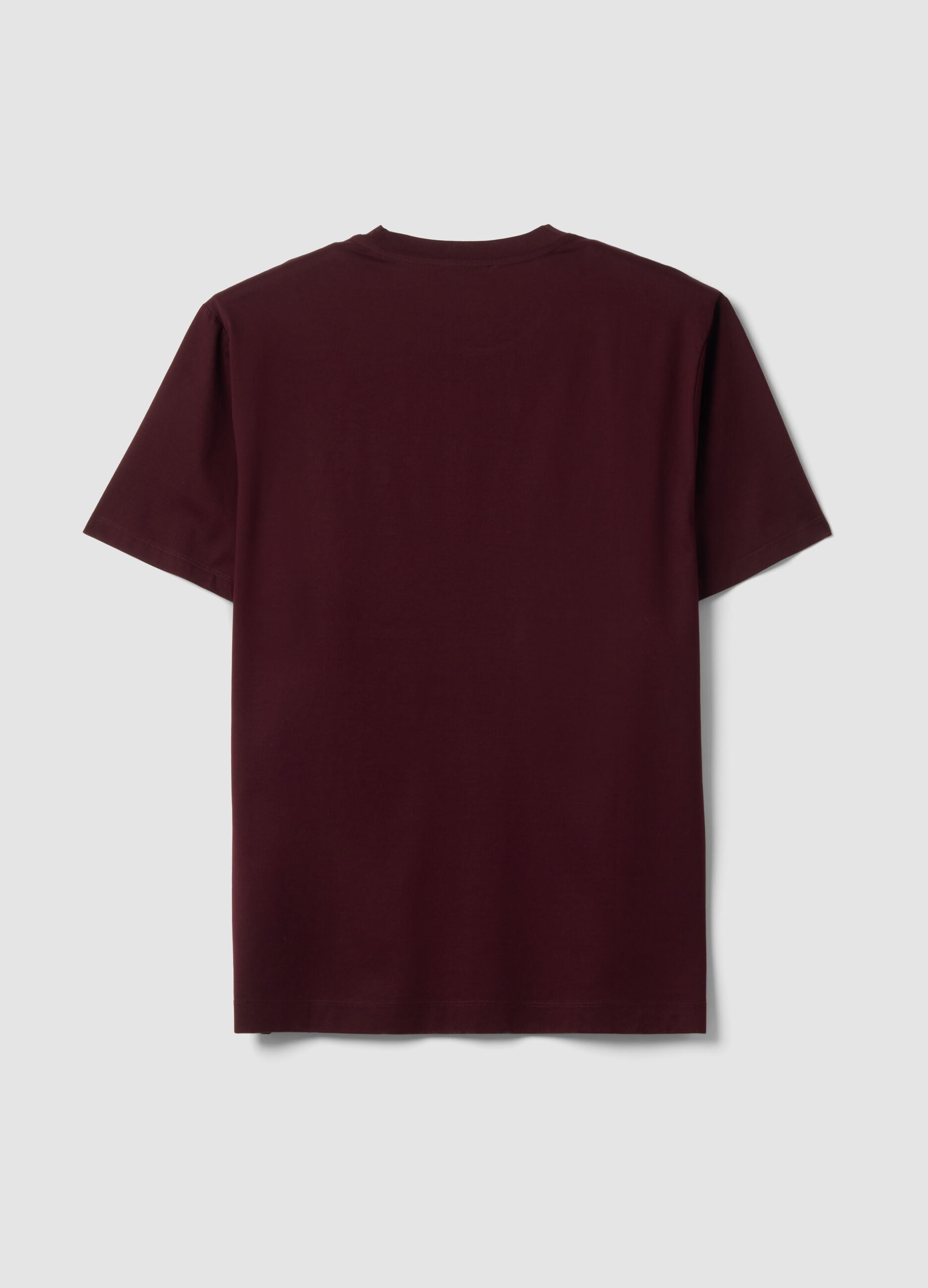 T-shirt rossa in jersey di puro cotone con girocollo relaxed fit