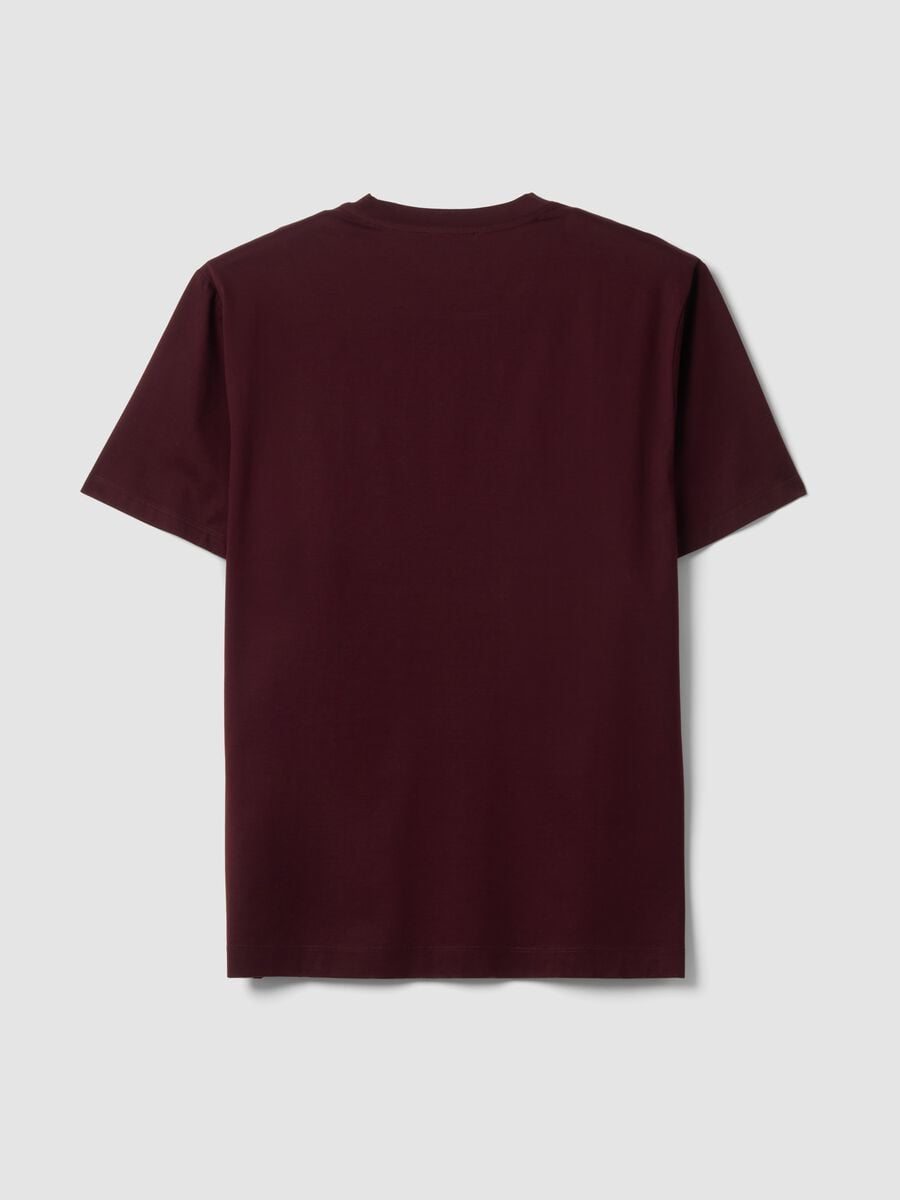 T-shirt rossa in jersey di puro cotone con girocollo relaxed fit_2