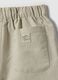 Beige linen blend oversized fit children's shorts_3